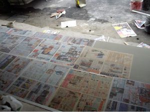 水泥工程－抿石子施工照片