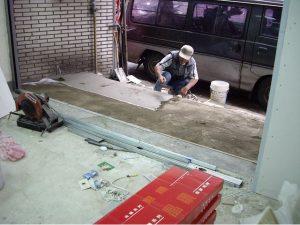 水泥工程－抿石子施工照片