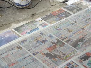 水泥工程－抿石子施工照片